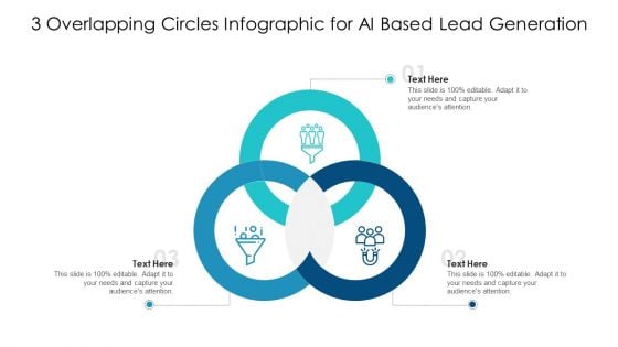 3 Overlapping Circles Infographic For AI Based Lead Generation Ppt PowerPoint Presentation Gallery Portfolio PDF