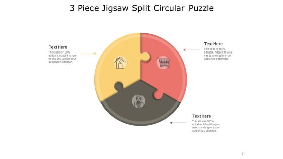 3 Parts Puzzle Circular Shape Split Segments Ppt PowerPoint Presentation Complete Deck