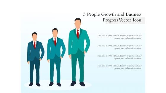 3 People Growth And Business Progress Vector Icon Ppt PowerPoint Presentation Infographic Template Templates PDF