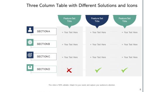 3 Pillar Table With Icon Price Plan Ppt PowerPoint Presentation Complete Deck