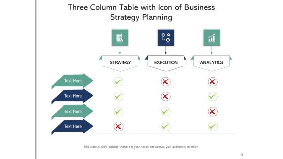 3 Pillar Table With Icon Price Plan Ppt PowerPoint Presentation Complete Deck