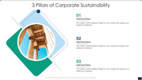 3 Pillars Of Corporate Sustainability Ppt PowerPoint Presentation Complete With Slides