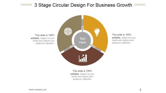 3 Stage Circular Design For Business Growth Ppt PowerPoint Presentation Inspiration