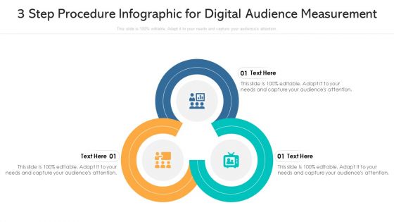 3 Step Procedure Infographic For Digital Audience Measurement Ppt PowerPoint Presentation Gallery Designs PDF
