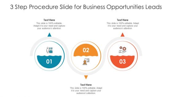 3 Step Procedure Slide For Business Opportunities Leads Ppt PowerPoint Presentation File Introduction PDF