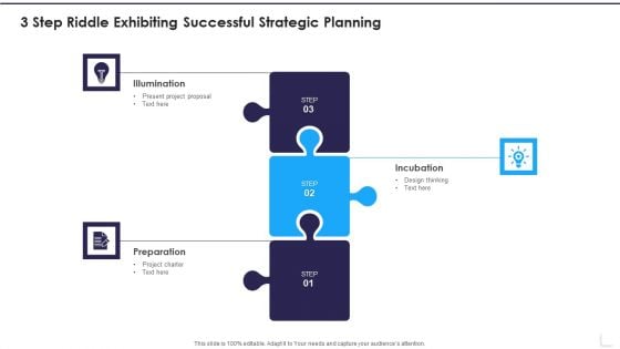 3 Step Riddle Exhibiting Successful Strategic Planning Pictures PDF