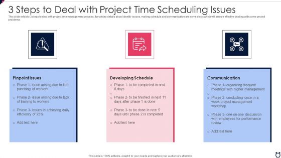 3 Steps To Deal With Project Time Scheduling Issues Microsoft PDF