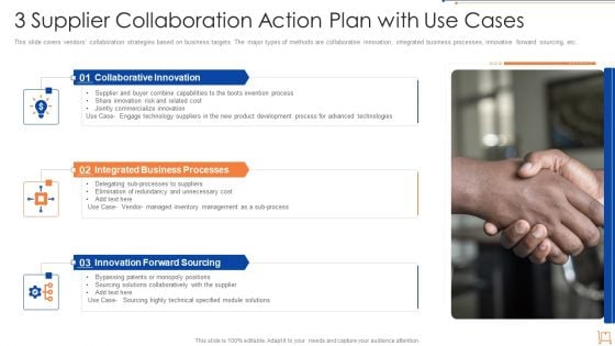 3 Supplier Collaboration Action Plan With Use Cases Summary PDF