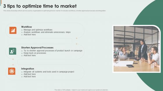 3 Tips To Optimize Time To Market Slides PDF