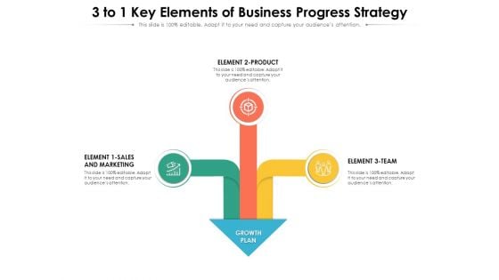 3 To 1 Key Elements Of Business Progress Strategy Ppt PowerPoint Presentation Professional Grid PDF 3 To 1 Key Elements Of Business Progress Strategy Ppt PowerPoint Presentation Professional Grid PDF
