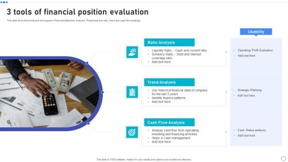 3 Tools Of Financial Position Evaluation Ppt Gallery Design Ideas PDF