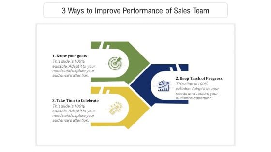 3 Ways To Improve Performance Of Sales Team Ppt PowerPoint Presentation Gallery Backgrounds PDF