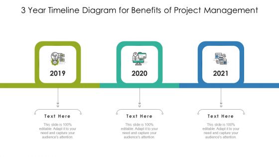 3 Year Timeline Diagram For Benefits Of Project Management Ppt PowerPoint Presentation Gallery Format Ideas PDF
