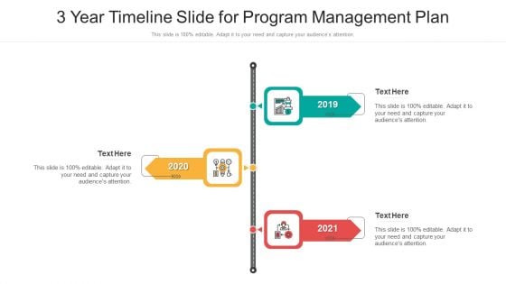 3 Year Timeline Slide For Program Management Plan Ppt PowerPoint Presentation Gallery Deck PDF