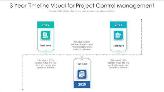 3 Year Timeline Visual For Project Control Management Ppt PowerPoint Presentation Gallery Introduction PDF