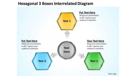 3 Boxes Interrelated Diagram How To Write Business Plan Template PowerPoint Slides