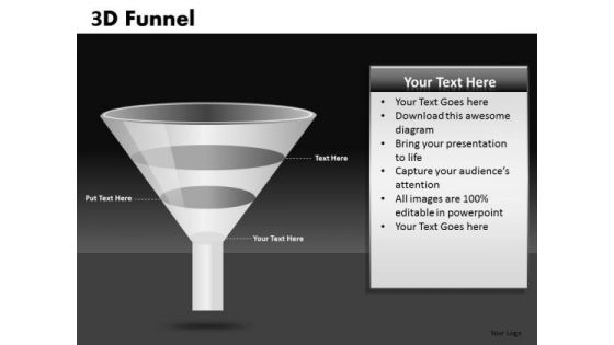 3 Level Funnel Shape PowerPoint Templates Ppt Slides