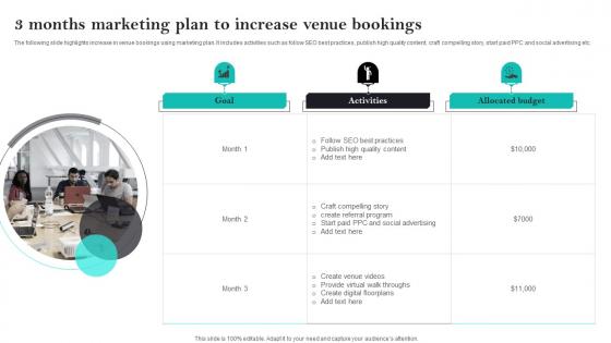 3 Months Marketing Plan To Increase Venue Bookings Ideas Pdf