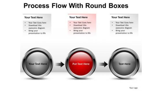 3 Stage Process Flow With Circles PowerPoint Slides And Ppt Diagram Templates