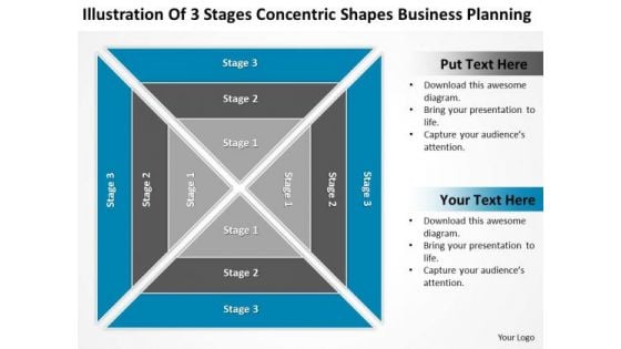 3 Stages Concentric Shapes Business Planning Ppt Prepare PowerPoint Slides