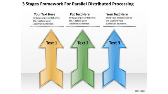 3 Stages Framework For Parallel Distributed Processing Score Business Plan PowerPoint Slides