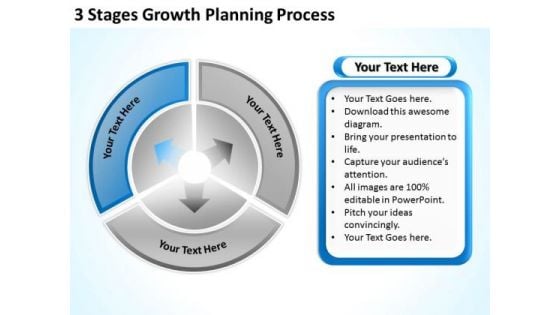 3 Stages Growth Planning Process Business Template PowerPoint Templates