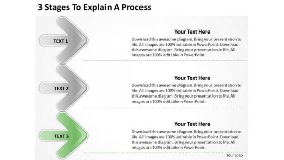 3 Stages To Explain Process Ppt Business Plan Restaurant PowerPoint Slides