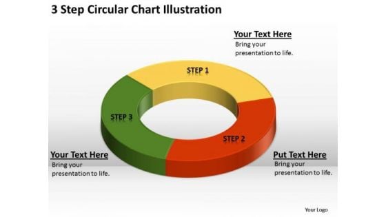 3 Step Circular Chart Illustration Business Plan Examples PowerPoint Slides