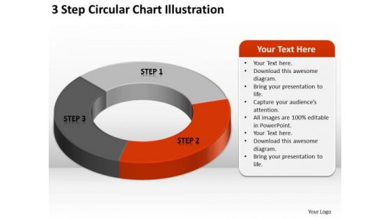 3 Step Circular Chart Illustration How To Business Plan PowerPoint Templates