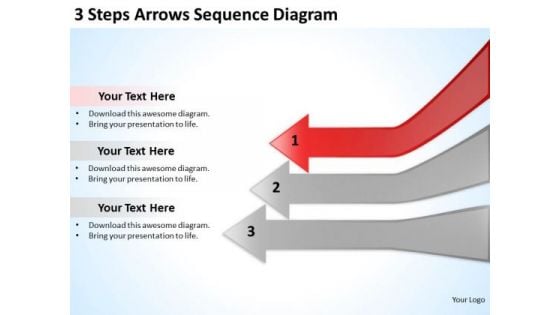 3 Steps Arrows Sequence Diagarm Marketing Plan Template PowerPoint Slides