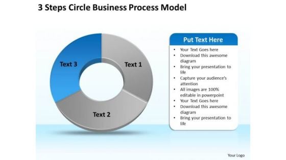 3 Steps Circle Business Process Model Plan Marketing PowerPoint Slides