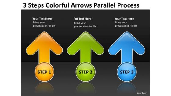 3 Steps Colorful Arrows Parallel Process Business Plan Example Free PowerPoint Slides 3 Steps Colorful Arrows Parallel Process Business Plan Example Free PowerPoint Slides
