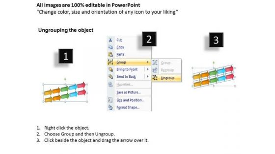 3d 5 Stages Arrow Process Flow Diagram Business Plan Strategy PowerPoint Slides