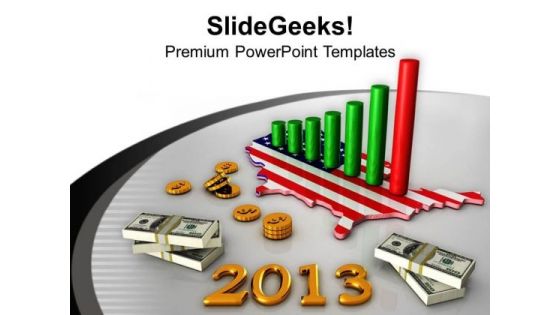 3d America Business Profit Graph 2013 PowerPoint Templates Ppt Backgrounds For Slides 0113