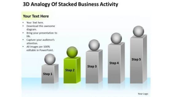 3d Analogy Of Stacked Business Activity Ppt Plan Outline PowerPoint Slides