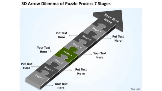 3d Arrow Dilemma Of Puzzle Process 7 Stages Farm Business Plan PowerPoint Slides