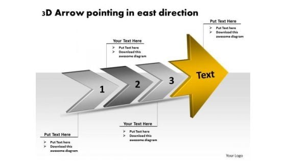 3d Arrow Pointing East Direction Making Flowchart PowerPoint Slides 3d Arrow Pointing East Direction Making Flowchart PowerPoint Slides