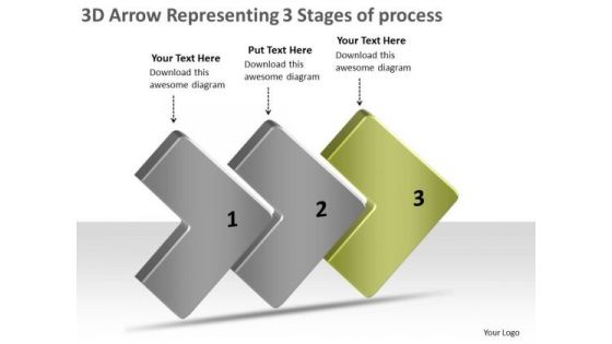 3d Arrow Representing Stages Of Process Ppt Flow Chart Production PowerPoint Slides