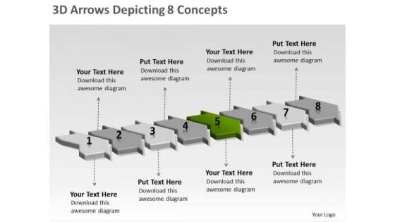 3d Arrows Depicting 8 Concepts Electrical Circuit Simulator PowerPoint Slides