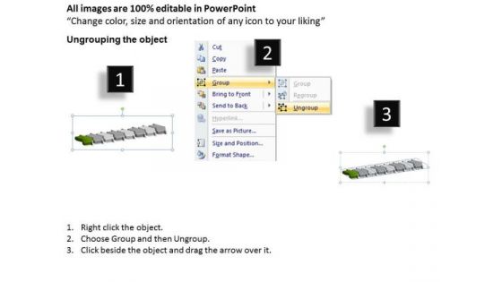 3d Arrows Depicting 8 Concepts Process Flow Charts Samples PowerPoint Templates