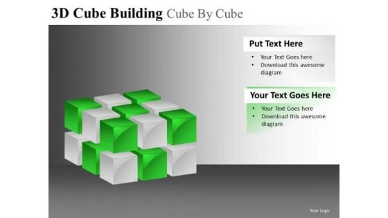 3d Blocks PowerPoint 2 Layers Ppt Slides