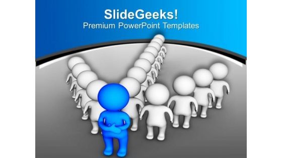 3d Blue Team Leader Leading His Team PowerPoint Templates Ppt Backgrounds For Slides 0213