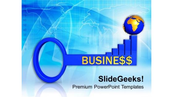 3d Business Global Success Key PowerPoint Templates Ppt Backgrounds For Slides 0213