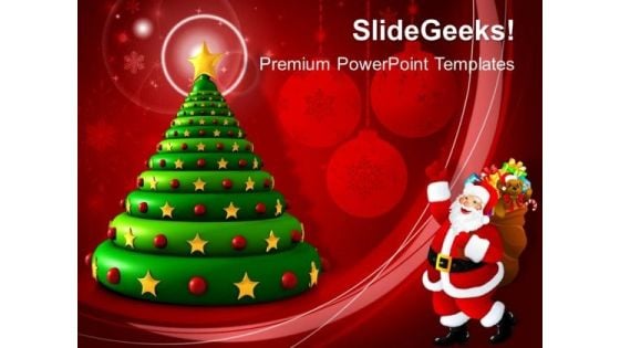 3d Christmas Tree Celebrations PowerPoint Templates And PowerPoint Themes 1012