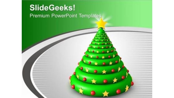 3d Christmas Tree Celebrations PowerPoint Templates Ppt Backgrounds For Slides 1212