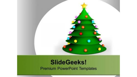 3d Christmas Tree Festival PowerPoint Templates Ppt Backgrounds For Slides 0113