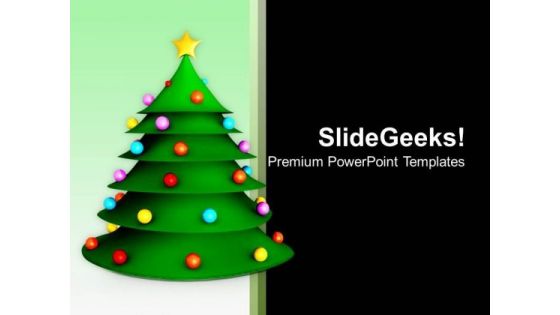 3d Christmas Tree Festival PowerPoint Templates Ppt Backgrounds For Slides 1112