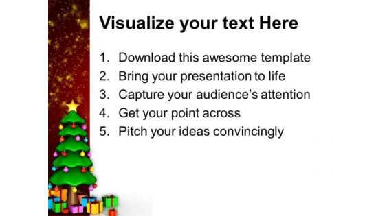 3d Christmas Tree With Gifts And New Year Coming PowerPoint Templates And PowerPoint Themes 1012