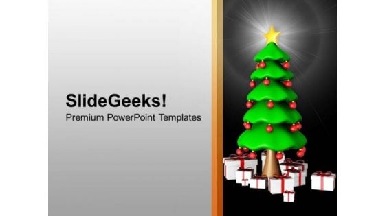 3d Christmas Tree With Gifts New Year PowerPoint Templates Ppt Backgrounds For Slides 1212