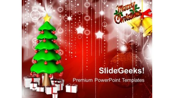 3d Christmas Tree With Gifts PowerPoint Templates And PowerPoint Themes 1012